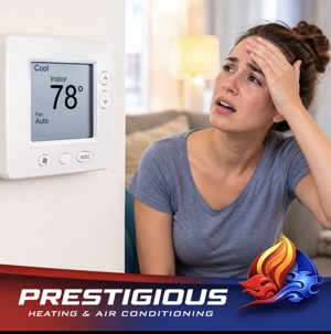 Thermostat set to cooling while home still feels warm in a Carlsbad CA living room