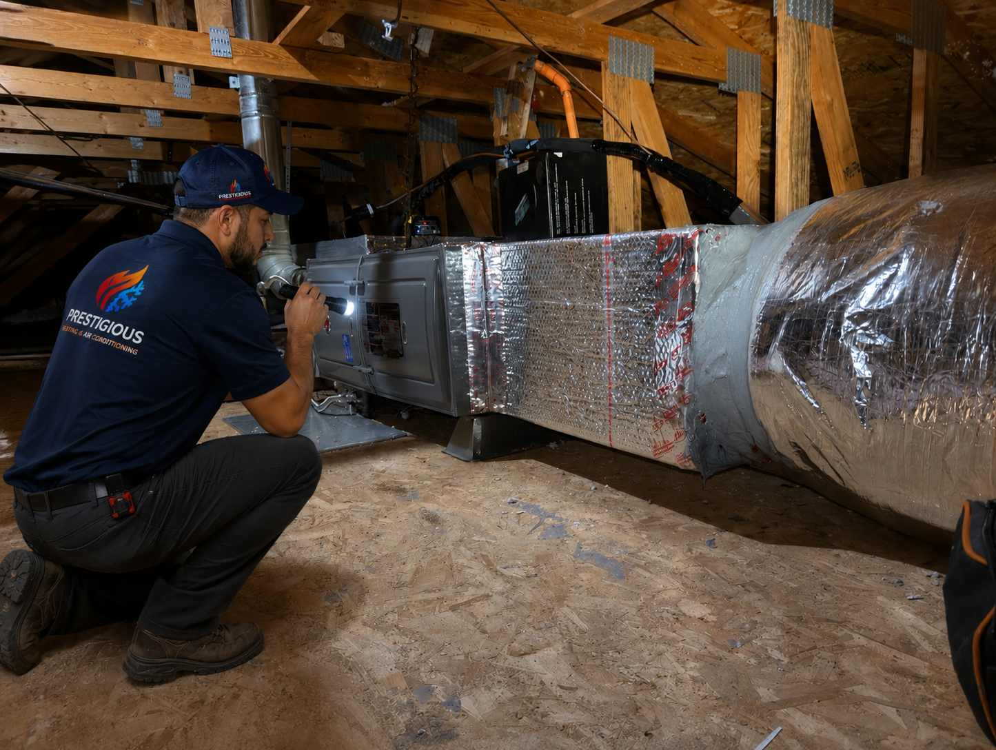 Professionally installed residential air conditioning system demonstrating clean workmanship and quality installation practices in Carlsbad, CA.