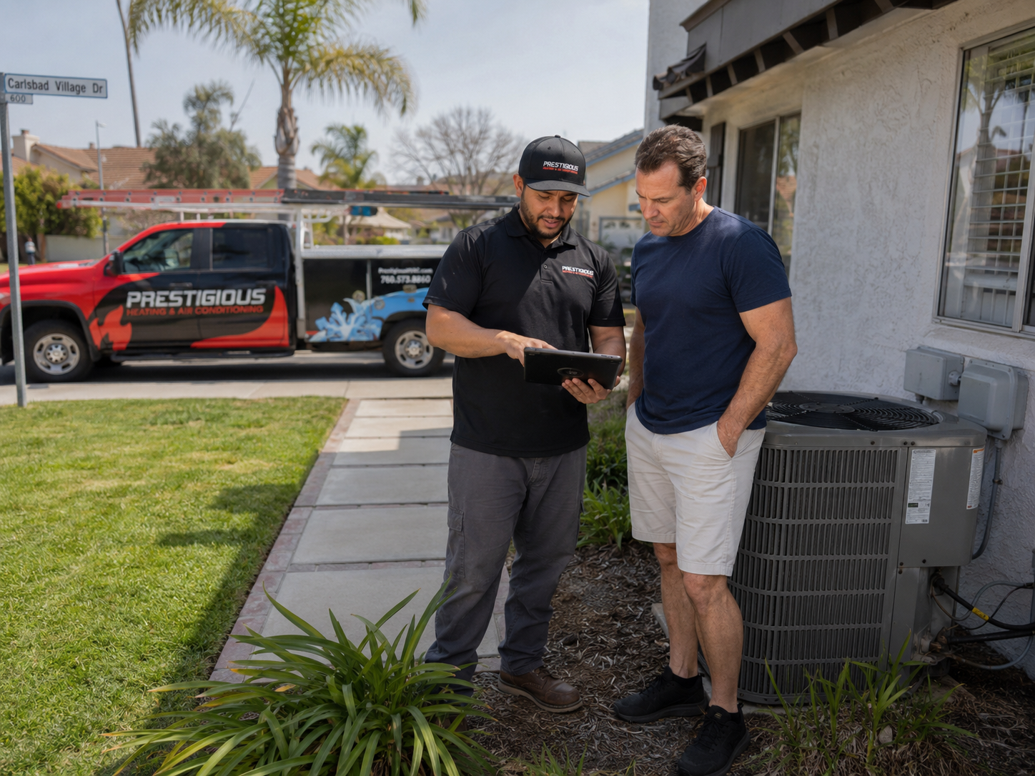 Prestigious Heating and Air Conditioning providing HVAC replacement guidance in North County San Diego
